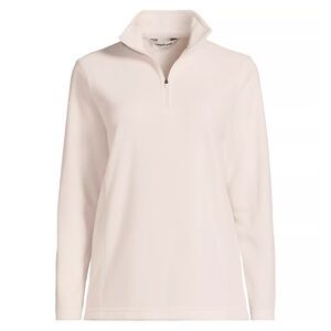 Lands’ End AnyweatherFleece Quarter Zip Pullover Anti-Static Soft Cream M
